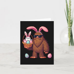 Tarjeta Hombres Retro de Pascua de Pascua en Bigfoot Sasqu