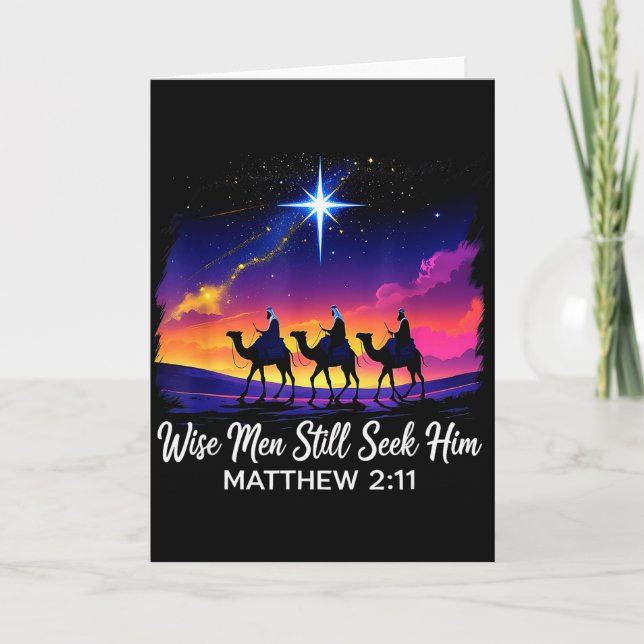 Tarjeta Hombres sabios antiguos todavía lo buscan Jesús Fe (Anverso)