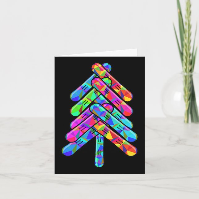 Tarjeta Hombres Snowboarding Mountain Pine Tree Snowboard  (Anverso)