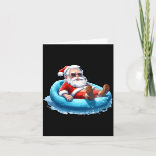 Tarjeta Hombres sol verano papá noel julio playa