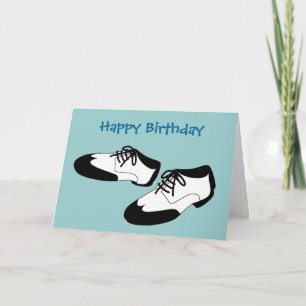 Tarjeta Hombres Swing Dance Shoes Feliz Cumpleaños Spats