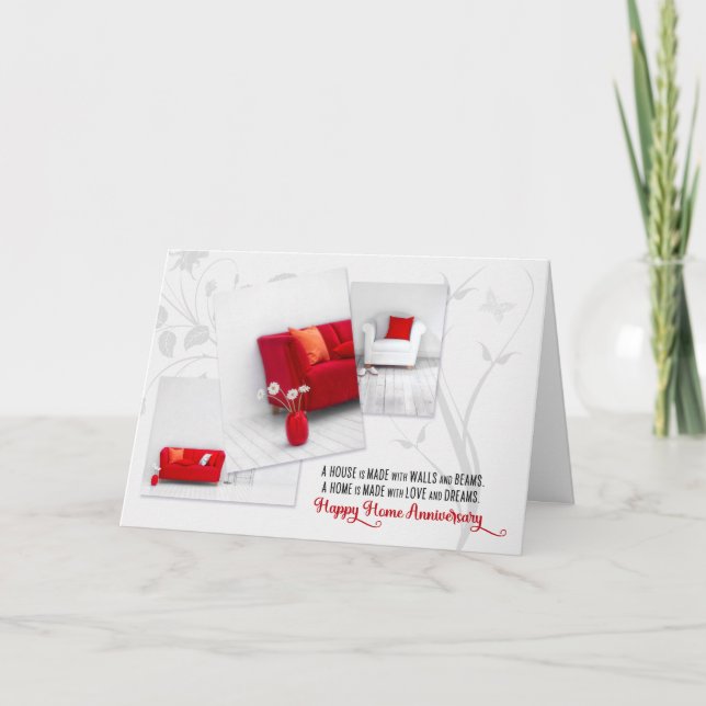 Tarjeta Home Anniversary from Real Estate Agent Modern (Anverso)