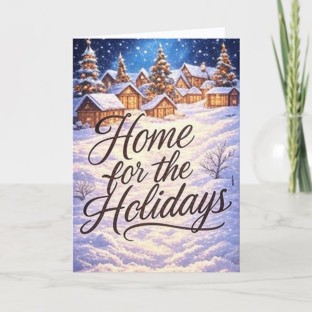 Tarjeta 'Home for the Holidays' Folded Greeting Card (Anverso)
