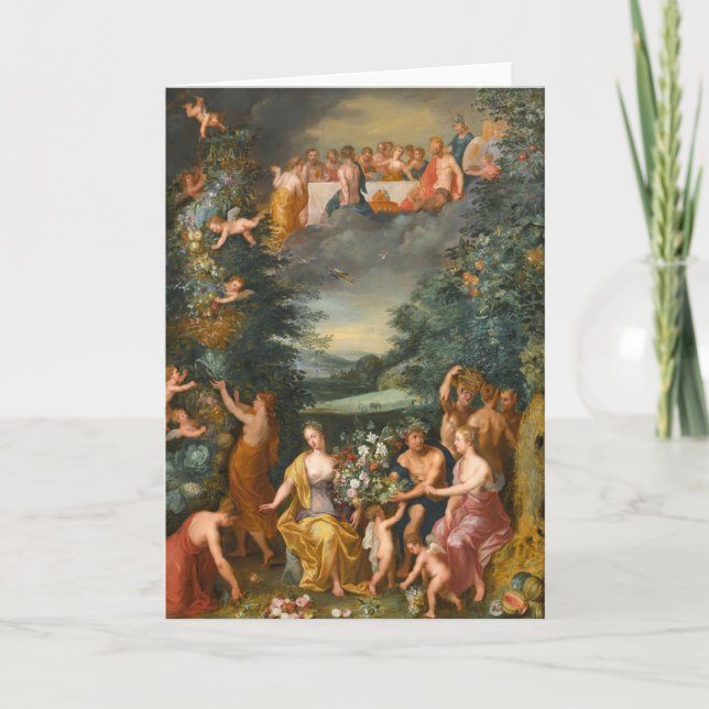 Tarjeta Homenaje a la diosa Flora, fiesta de los dioses (Anverso)