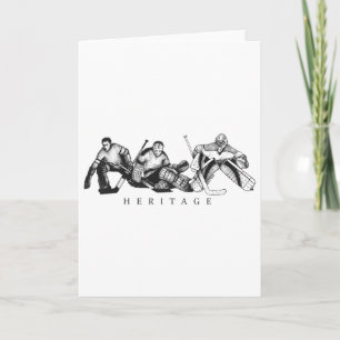 Tarjeta Homenaje a porteros de hockey vintage a moderno Tr