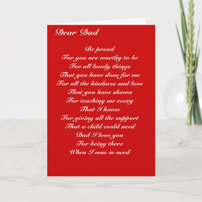 Tarjeta Homenaje al día de papá (Anverso)