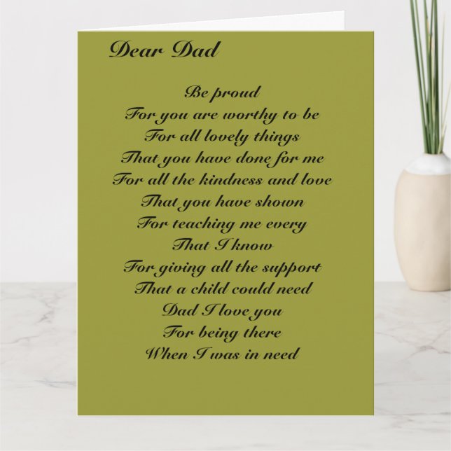 Tarjeta Homenaje al día de papá (Anverso)