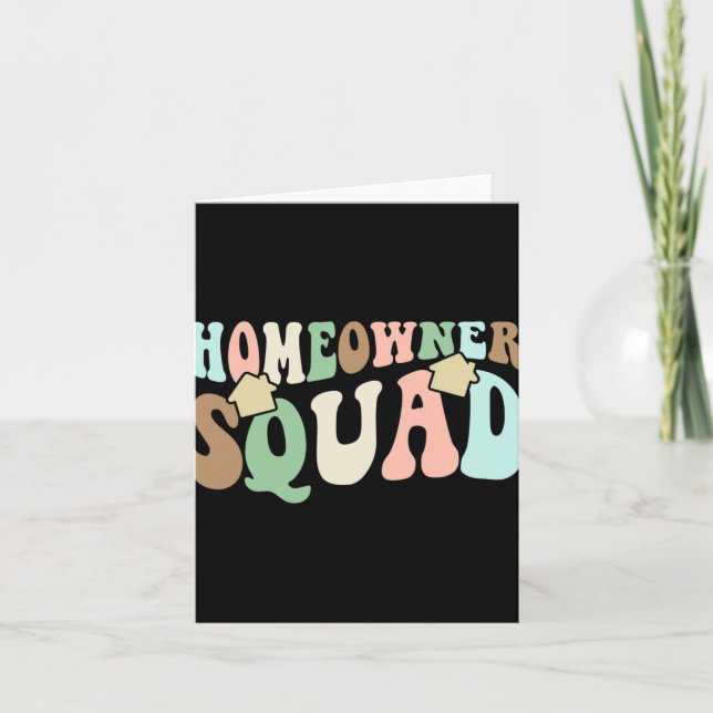 Tarjeta Homeowner Squad - New House Family Matching Groovy (Anverso)