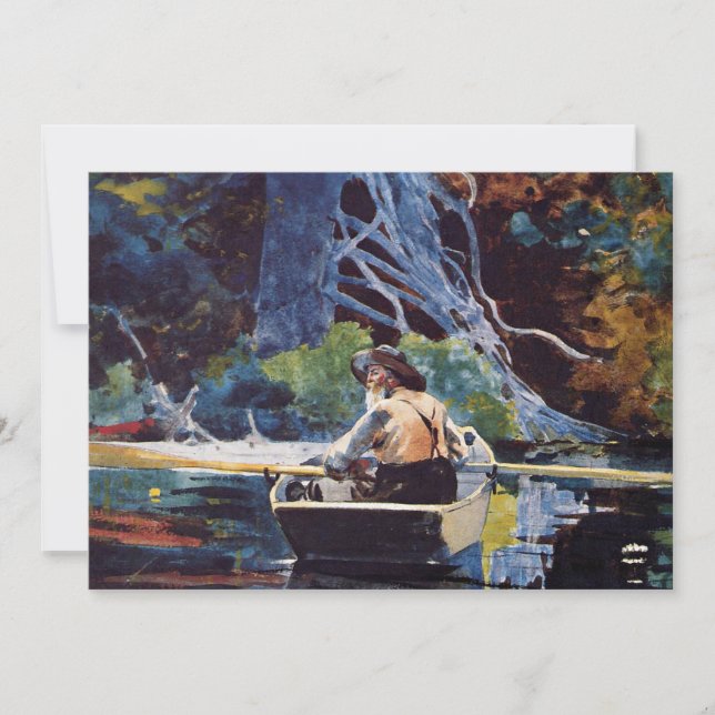 Tarjeta Homer - Guía Andirondack, pintura famosa, (Anverso)