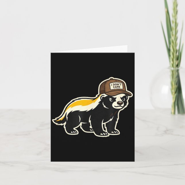 Tarjeta Honey Badger I Don't Care Trucker Funny Animal Art (Anverso)