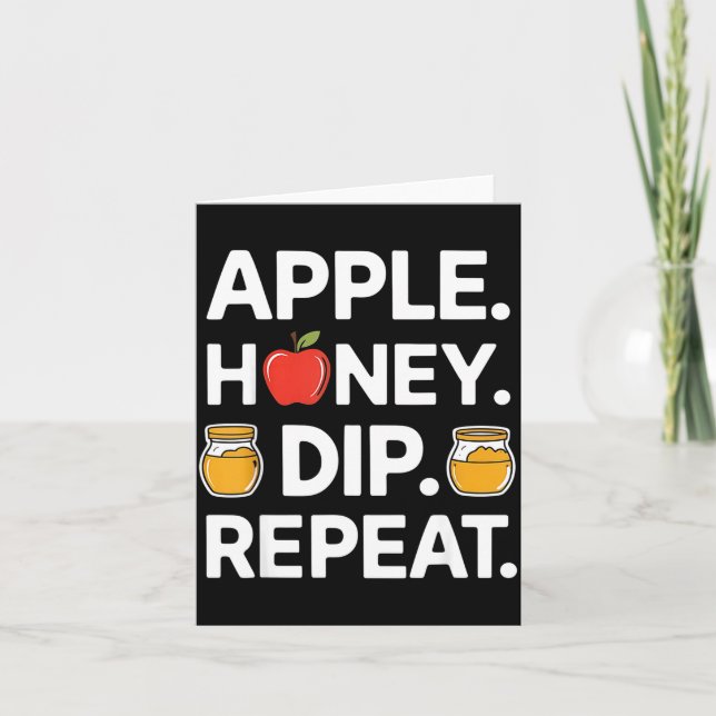 Tarjeta Honey Dip Repeat Funny Rosh Hashanah Jewish New Ye (Anverso)