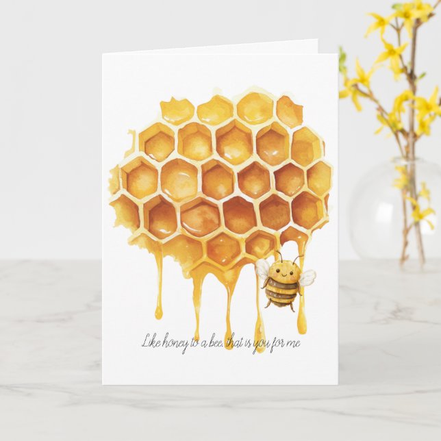 Tarjeta Honey to a Bee (flor amarilla)