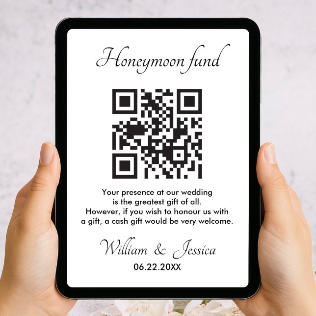 Tarjeta Honeymoon Fund With QR Code Enclosure Card (Subido por el creador)