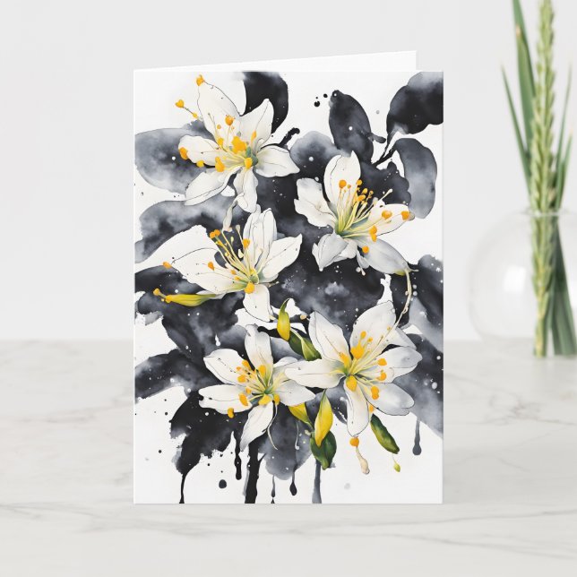 Tarjeta Honeysuckle - Watercolor flowers (Anverso)