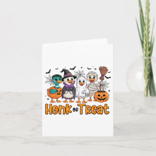 Tarjeta Honk O Trato Gracioso Traje De Halloween De Ganso 