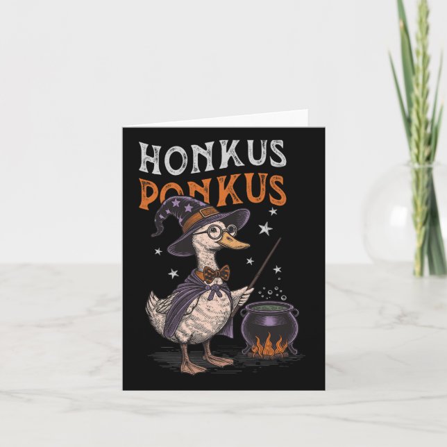 Tarjeta Honkus Ponkus Funny Halloween Bruja Pato Perro (Anverso)