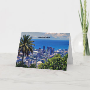 Tarjeta Honolulu, paisaje pintoresco de Hawaii