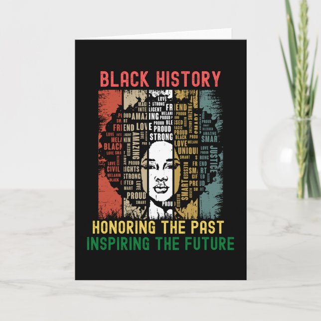 Tarjeta Honoring The Past Inspiring Future Black History (Anverso)