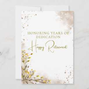 Tarjeta Honrando Años de Dedicación Elegante Jubilación 