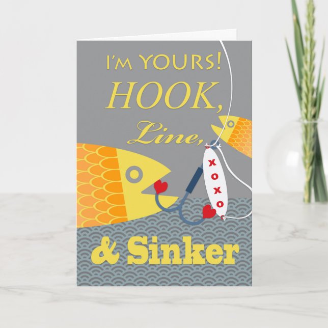 Tarjeta Hook Line y sinker Valentine Boyfriend (Anverso)