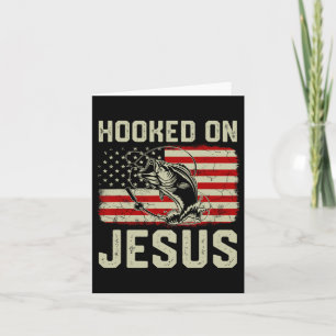 Tarjeta Hook Sobre Jesús Por Pescar Bandera Estadounidense