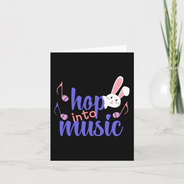Tarjeta Hop In Music Bunny Egg Musician Easter Women Niños (Anverso)