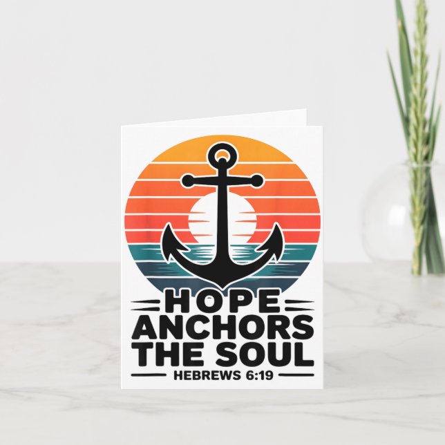 Tarjeta Hope Anchors The Soul Hebrews 6_19 Bible Verse Chr (Anverso)