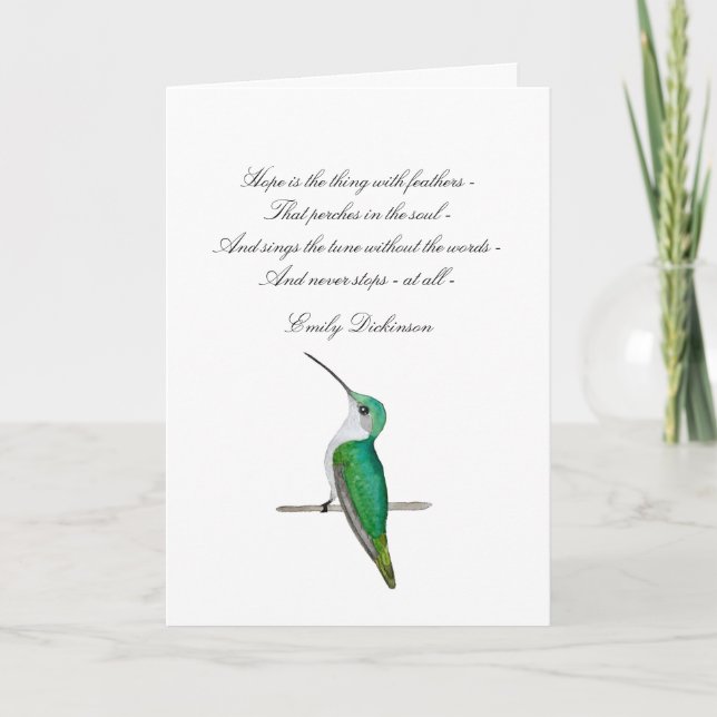 Tarjeta Hope Emily Dickinson Gracias (Anverso)