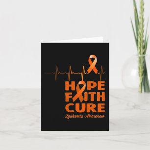 Tarjeta Hope Faith Cure - Conciencia sobre la leucemia