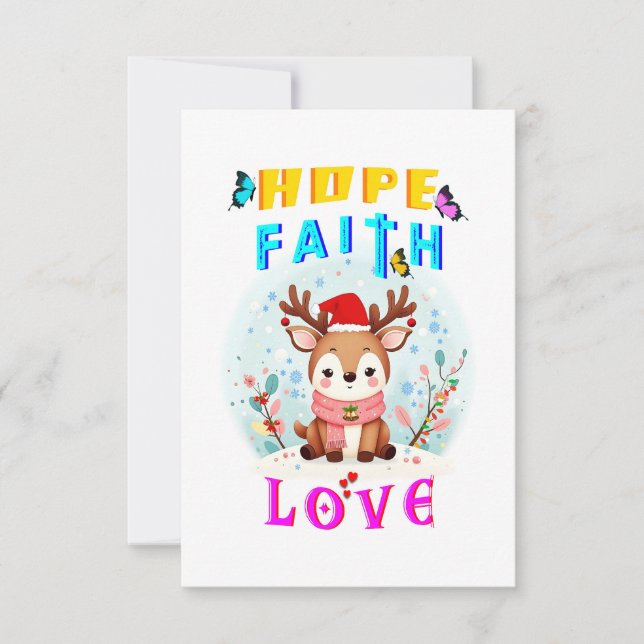 Tarjeta Hope Faith Love (Anverso)