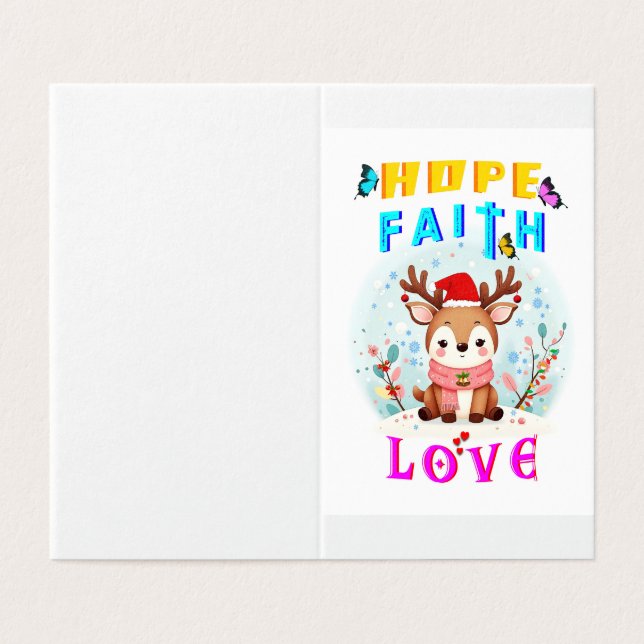 Tarjeta Hope Faith Love (Exterior desplegado)