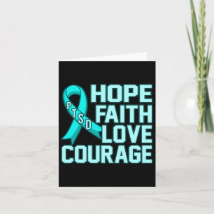 Tarjeta Hope Faith Love Ptsd Stress Awareness Ribbon Graph