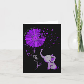 Tarjeta Hope Fight Cure Elephant Heimers Purple Ribbon