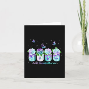 Tarjeta HOPE Hidrangea Flor Mariposa Prevención del Suicid