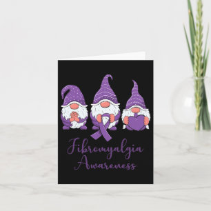 Tarjeta Hope Love Gnomes Purple Ribbon Fibromialgia Awaren