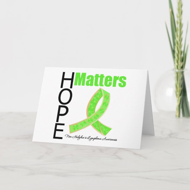 Tarjeta Hope Matters No Hodgkins Linfoma (Cinta Jewled) (Anverso)