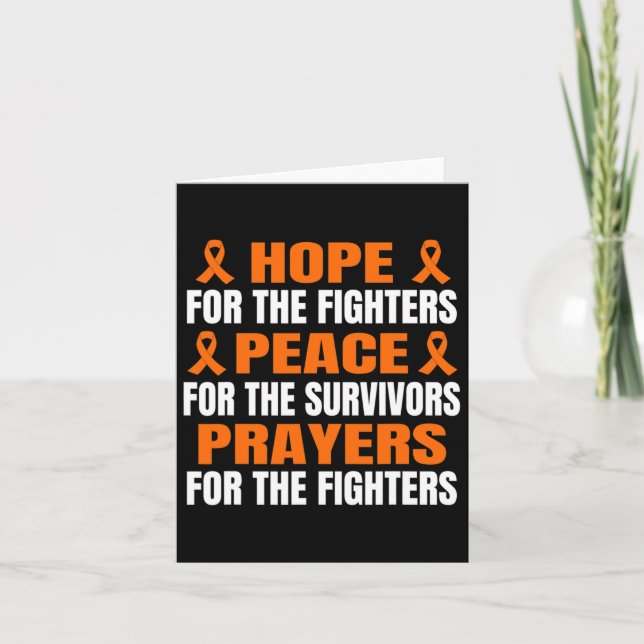 Tarjeta Hope Peace Prayers Leukemia Conciencia (Anverso)