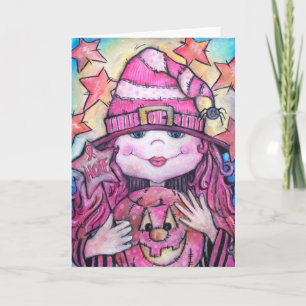 Tarjeta Hope Pink Halloween Witch