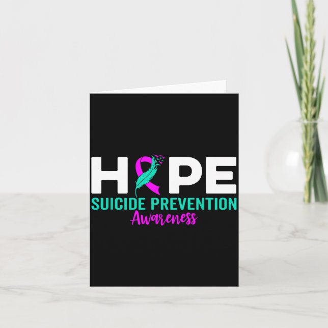 Tarjeta Hope Suicide Prevention Ribbon Depression Suicide  (Anverso)