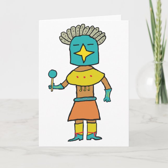 Tarjeta Hopi Doll Blue Star Kachina (Anverso)