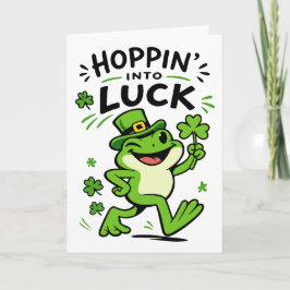 Tarjeta Hoppin Into Luck Funny St Patricks Day Frog
