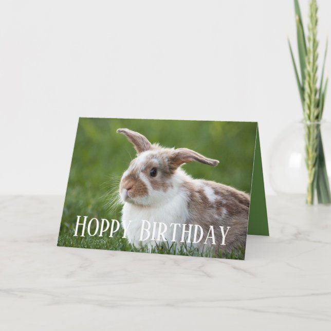Tarjeta Hoppy Birthday Bunny (Anverso)