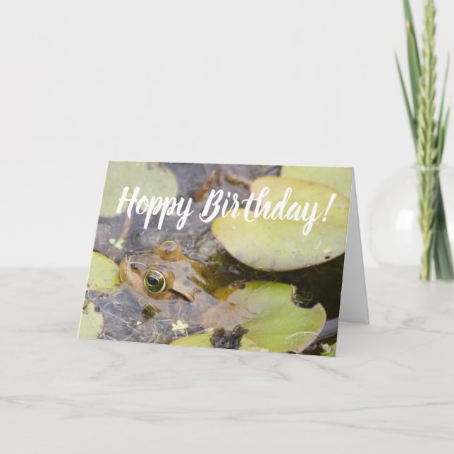 Tarjeta Hoppy Birthday Funny Frog (Anverso)