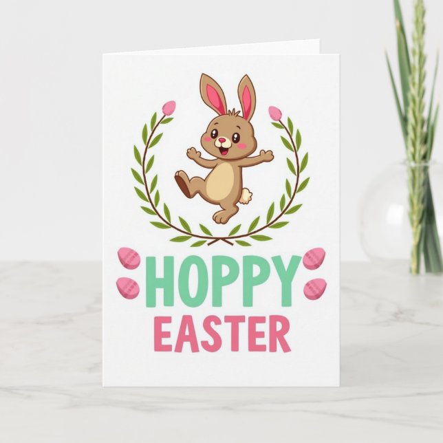 Tarjeta Hoppy Easter Animal Friend Card (Anverso)