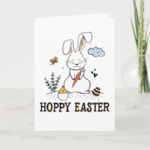 Hoppy Easter Cute Doodle Easter Bunny