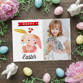 Tarjeta "Hoppy Easter" Whimsy Bunny Happy Easter Photo