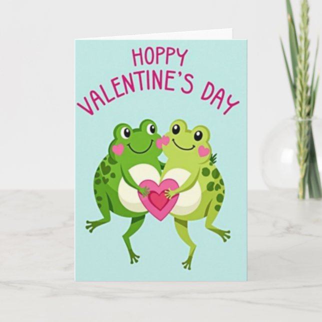 Tarjeta Hoppy Frog Valentine Card (Anverso)