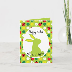 Tarjeta 🐰 Hoppy Pickleball Pascua, lindo verde