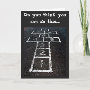 TARJETA HOPSCOTCH Y HUMOR DE EDAD PARA TU CUARENTA CUMPLEA