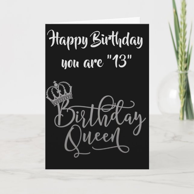 TARJETA HORA DE CELEBRAR **13ª** REINA DE CUMPLEAÑOS (Anverso)